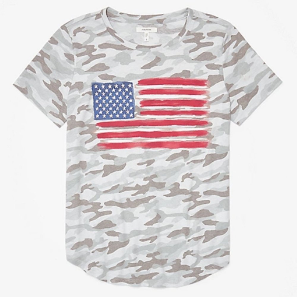 Maurices Women's Camo American Flag Graphic Tee XS